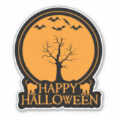 Halloween-ID860 für Skelettbäume und Katzen Aufkleber (Vorderseite)
