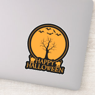Halloween-ID860 für Skelettbäume und Katzen Aufkleber
