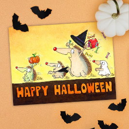 Halloween-Igel Postkarte