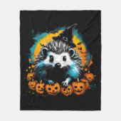 Halloween Igel und Kürbis niedlich Fleecedecke (Vorderseite)