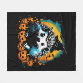 Halloween Igel und Kürbis niedlich Fleecedecke (Vorderseite (Horizontal))