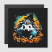 Halloween Igel und Kürbis niedlich Magnetkarte (Vorne/Hinten)