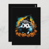 Halloween Igel und Kürbis niedlich Postkarte (Vorne/Hinten)