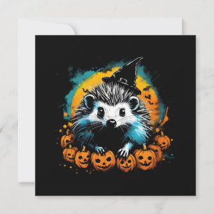 Halloween-Igel und Kürbisse süß Einladung