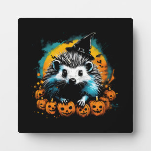 Halloween-Igel und Kürbisse süß Fotoplatte