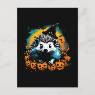 Halloween Igel und Kürbisse süß Postkarte