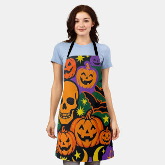 Halloween-Ikonen-Schürze, Grusel-Kürbisgesicht & T Schürze
