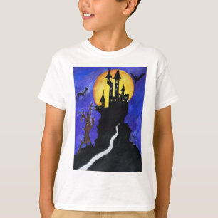 Halloween Illustarts Bats Burg Kids' T - Shirt