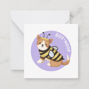 Halloween Illustration: Boo-Woof (Walisischer Korg Mitteilungskarte