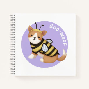 Halloween Illustration: Boo-Woof (Walisischer Korg Notizblock