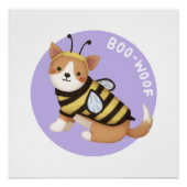 Halloween Illustration: Boo-Woof (Walisischer Korg Poster (Vorderseite)