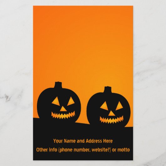 Halloween Illustration Briefpapier (Vorderseite)