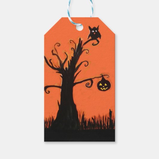 Halloween Illustration Custom Gift Tags Geschenkanhänger (Vorderseite)