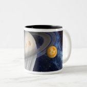 Halloween-Illustration eines Künstlers Zweifarbige Tasse (VorderseiteRechts)