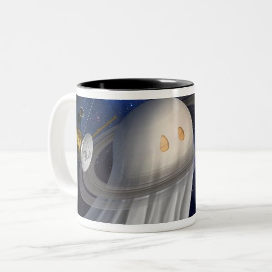 Halloween-Illustration eines Künstlers Zweifarbige Tasse (Vorderseite Links)