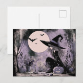 Halloween-Illustration Feiertagspostkarte (Vorne/Hinten)