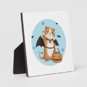 Halloween-Illustration: Fledermauskatze Fotoplatte (Vorderseite)