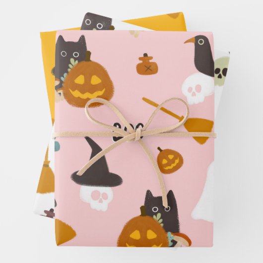 Halloween Illustration Geschenkpapier Set (Beispiel)