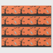 Halloween Illustration Glossy Wrapping Paper Geschenkpapier (Flach)