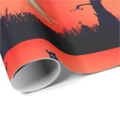 Halloween Illustration Glossy Wrapping Paper Geschenkpapier (Rolleneckpunkt)