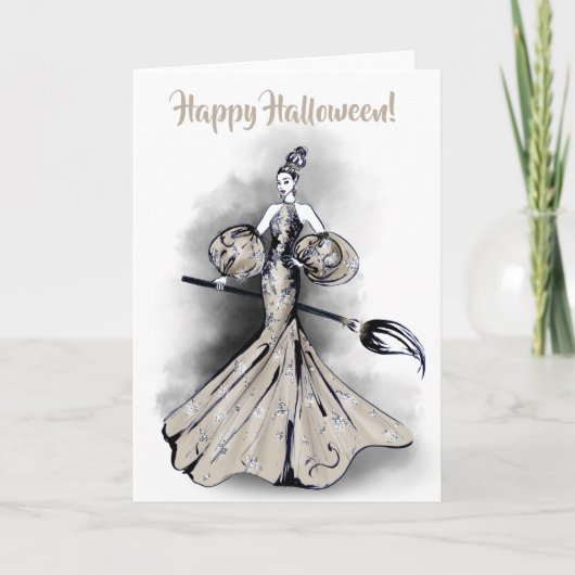 Halloween-Illustration Karte (Vorderseite)