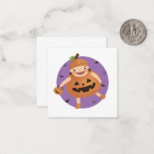 Halloween-Illustration: Kürbismädchen Mitteilungskarte (Vorderseite/Rückseite Beispiel)