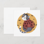 Halloween Illustration: Ladybug Cat Dankeskarte (Vorne/Hinten)