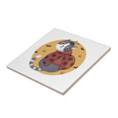 Halloween Illustration: Ladybug Cat Fliese (Seite)