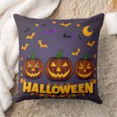 Halloween Illustration mit Jack-o'-Lanterns Kissen (Decke)