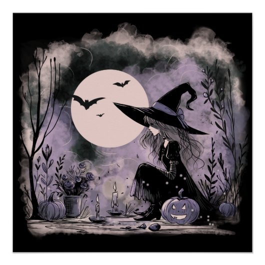 Halloween-Illustration Poster (Vorderseite)