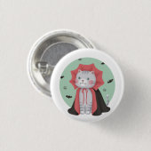 Halloween-Illustration: Vampirkatze Button (Vorne & Hinten)