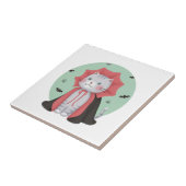 Halloween Illustration: Vampirkatze Fliese (Seite)