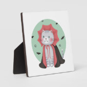 Halloween Illustration: Vampirkatze Fotoplatte (Vorderseite)