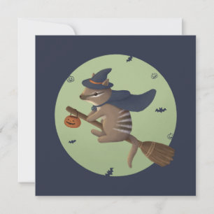 Halloween-Illustration: Zauberer Numbat Einladung