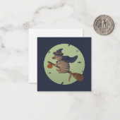 Halloween-Illustration: Zauberzahl Mitteilungskarte (Vorderseite/Rückseite Beispiel)