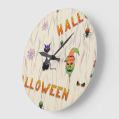 Halloween Illustrations Große Wanduhr (Winkel)