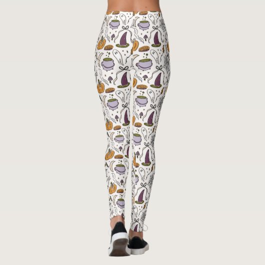 Halloween Illustrations Muster Leggings (Rückseite)
