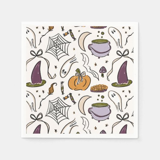 Halloween Illustrations Muster Serviette (Vorderseite)