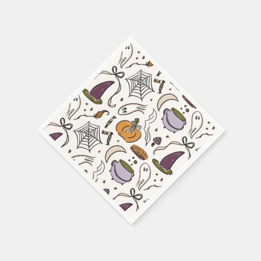 Halloween Illustrations Muster Serviette (Ecke)