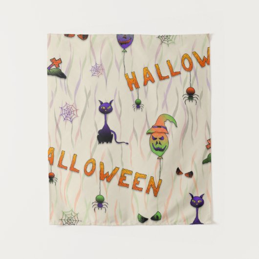 Halloween Illustrations Wandteppich (Vorderseite)