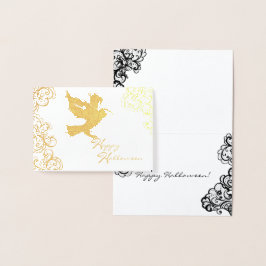 Halloween Illustrationsraven Folienkarte