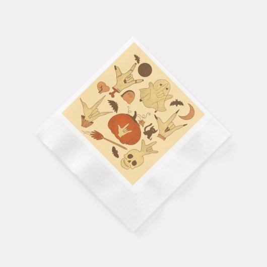Halloween ILY - ASL Design Serviette (Ecke)