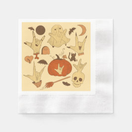 Halloween ILY - ASL Design Serviette