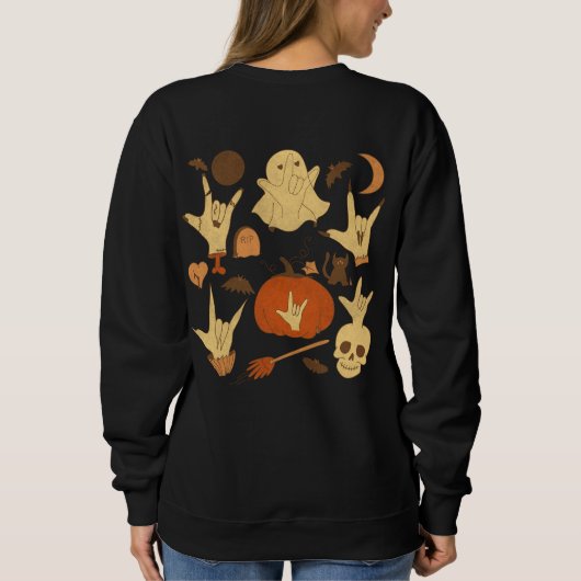 Halloween ILY - ASL Design Sweatshirt (Rückseite)