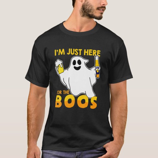 Halloween im August. Partying Ghost - Ich bin hier T-Shirt (Vorderseite)