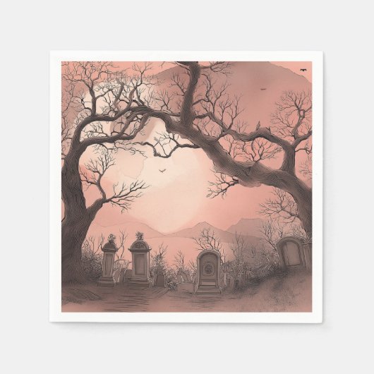 Halloween im Creepy Forest Serviette (Vorderseite)