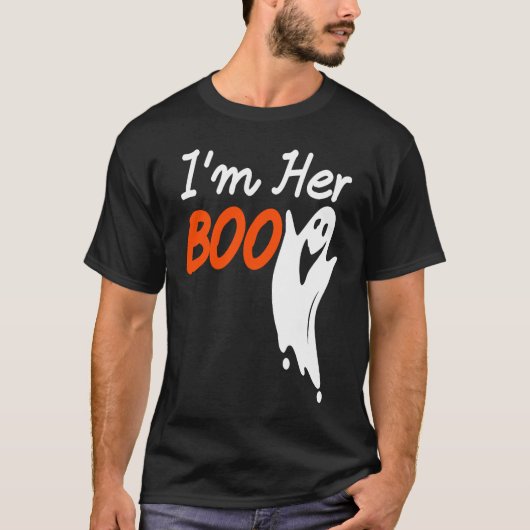 Halloween I'm Her Boo I'm His Witch Matching Coupl T-Shirt (Vorderseite)