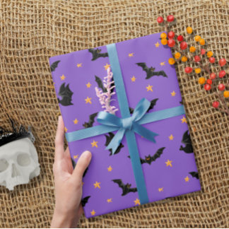 Halloween im Muster niedliche Fledermäuse und Ster Geschenkpapier