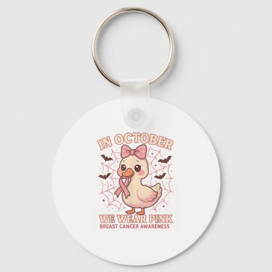 Halloween im Oktober tragen wir NK-Brustkrebs-Awar Schlüsselanhänger (Vorderseite)