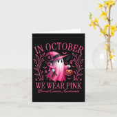 Halloween im Oktober tragen wir rosa Brustkrebs Karte (Gelbe Blume)